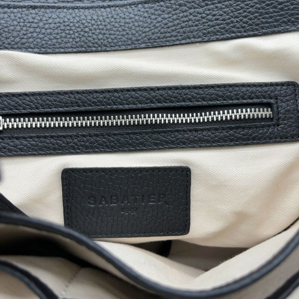 Sabatier 1947 Black Leather Top-Handle Briefcase - Classic Structured Style - Picture 6 of 7